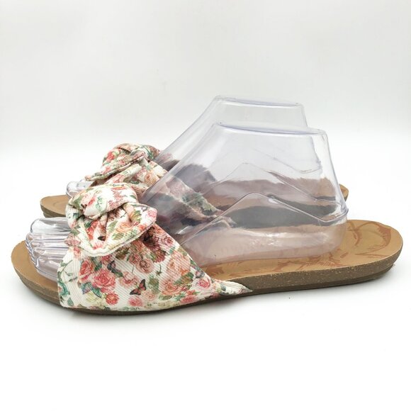 BLOWFISH Malibu Floral Bow Slide Sandals Flip Flops Womens 10 Girly Feminine - Picture 4 of 9